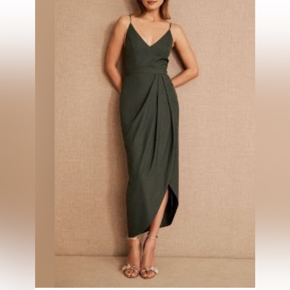 Anthropologie BHLDN Anabela V Neck Sleeveless Crepe Dress US 6